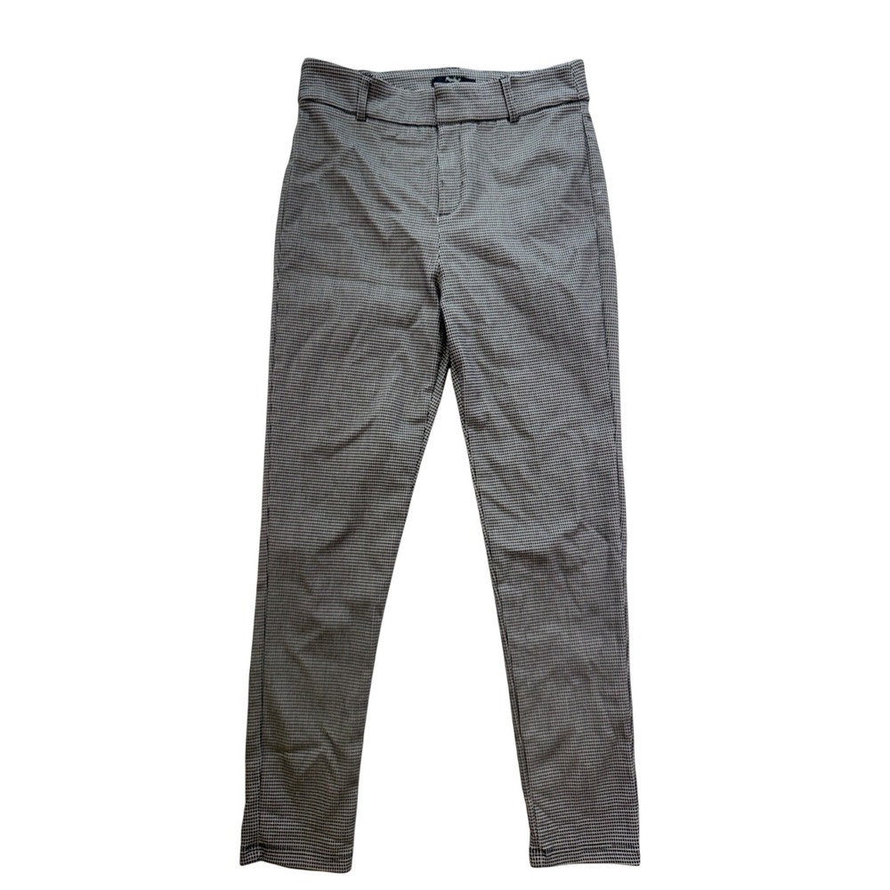 Papaya Womens Black White Grid Plaid Skinny Trousers Leggings High Waist Pants L